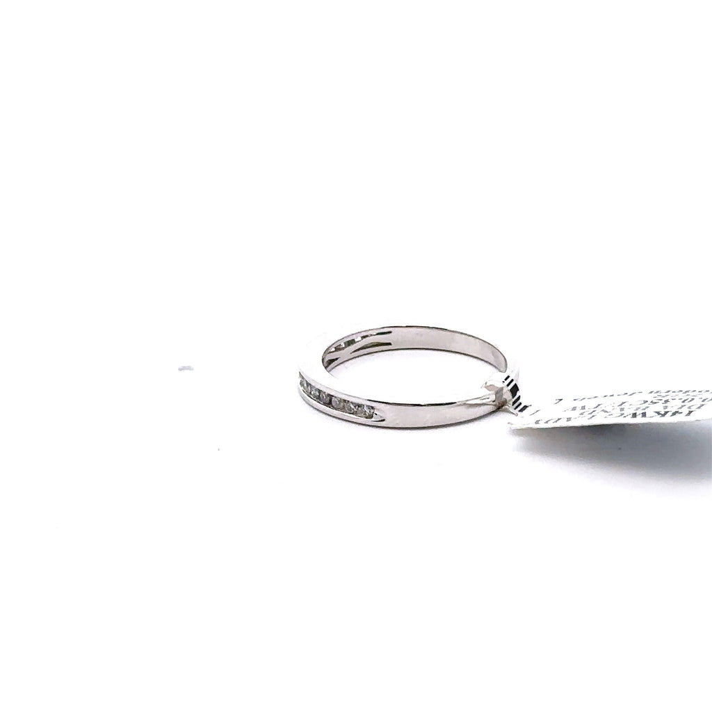 14k White Gold0.20CT Diamond Ladies Wedding Band, 3.2G, Size7,  S15475