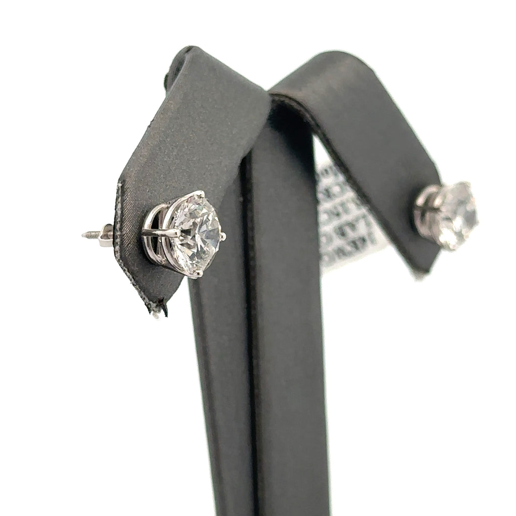 14k White Gold 3.15CT Lab grown Diamond stud earring, screw back S107959