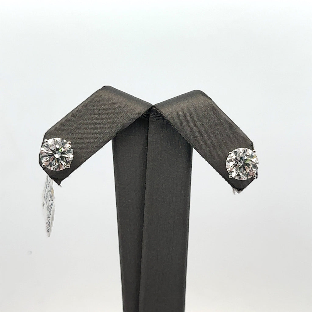 14k White Gold 4.05CT Lab-Grown Diamond Stud Earrings, Screw Back S107960