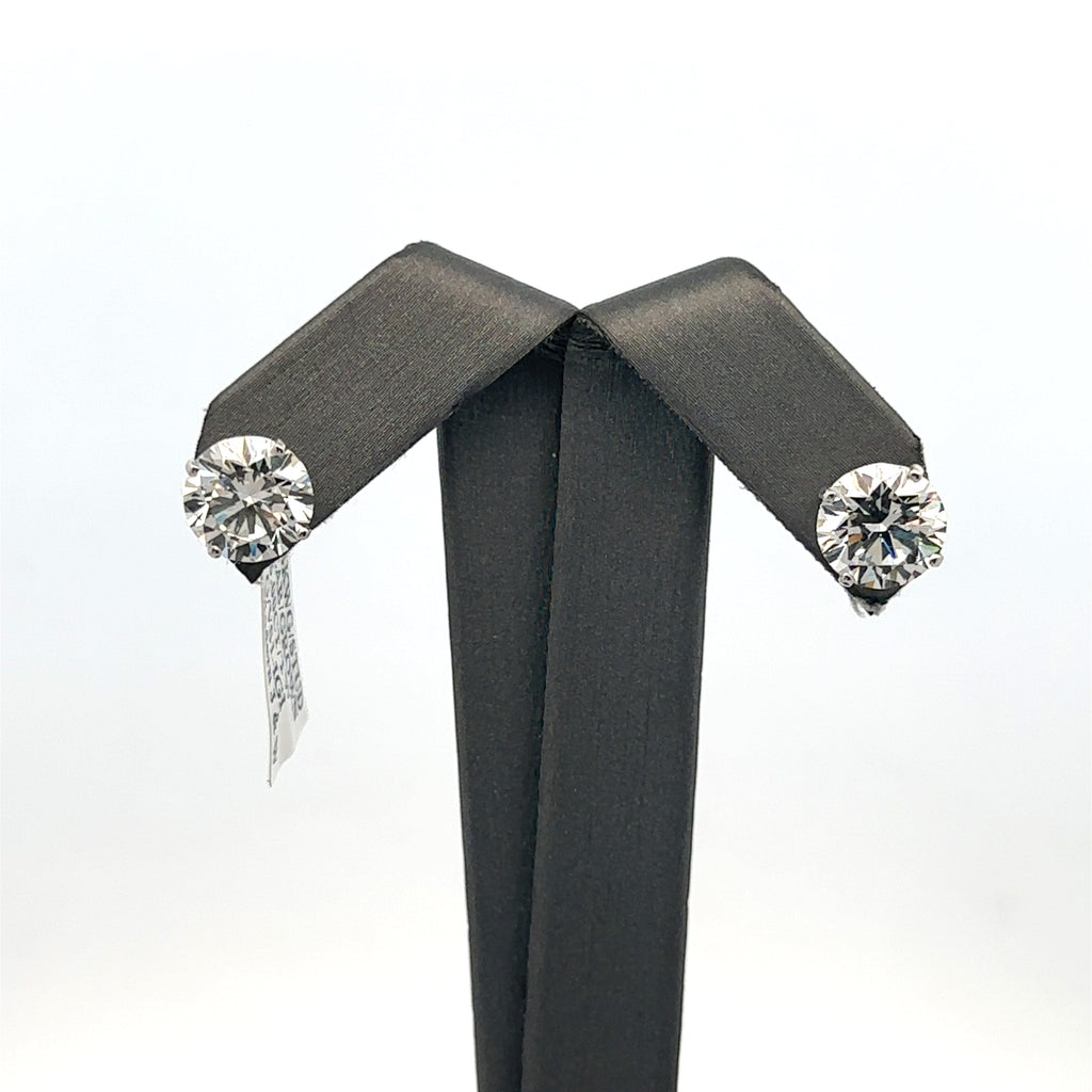 14k White Gold 6.00CT Lab-Grown Diamond Stud Earrings, Screw Back S108003