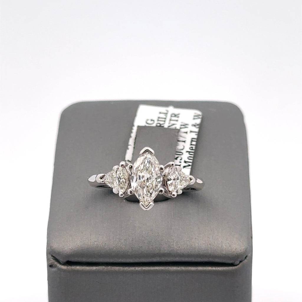 Platinum 1.35Ct Marquise Diamond Ladies Engagement Ring, 6.3gm, Size7.25 S106754