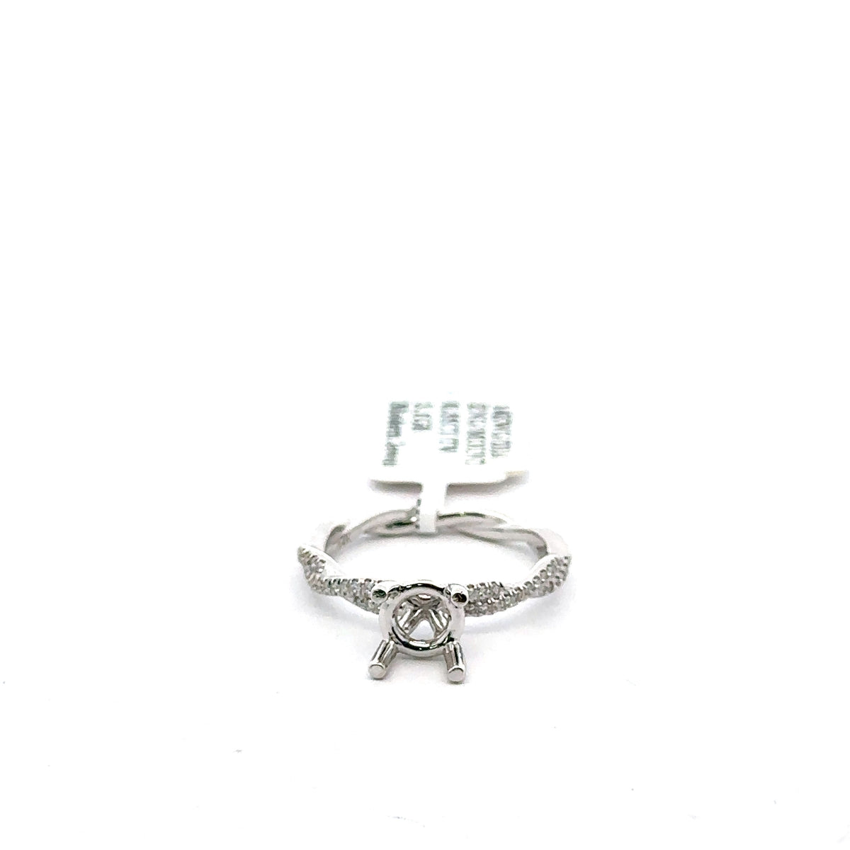 14k White Gold 0.20CT Diamond Engagement Ring Mounting, 3.1gm, Size 6.75, S16185