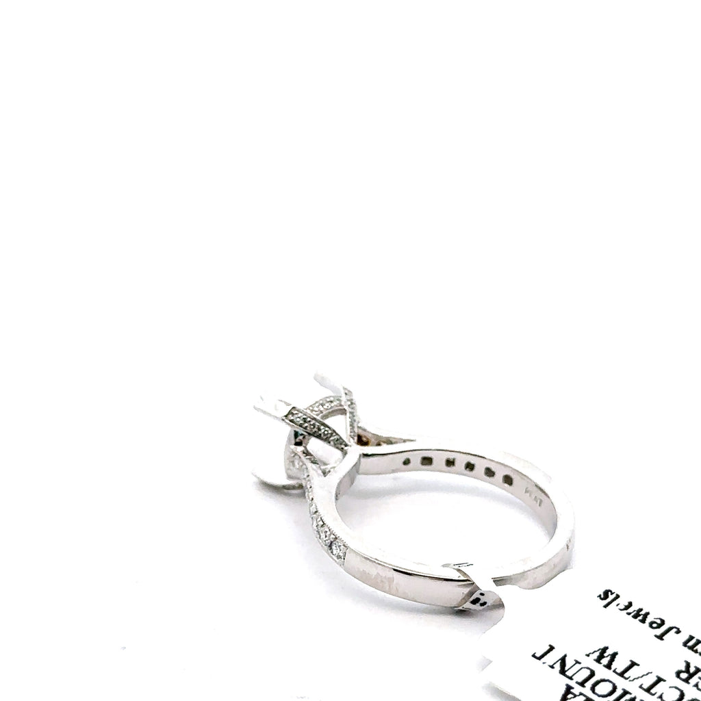 Platinum 0.35CT Diamond Engagement Ring Mounting, 6.2gm, Size 6.5, S16187