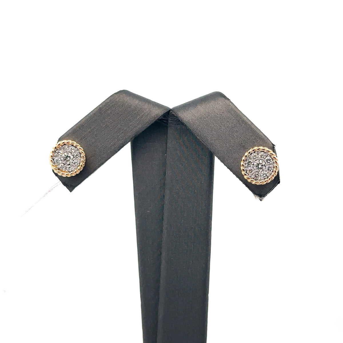14k Yellow Gold 0.60 CT Diamond Cluster Stud Earrings, 3.4gm, S16210