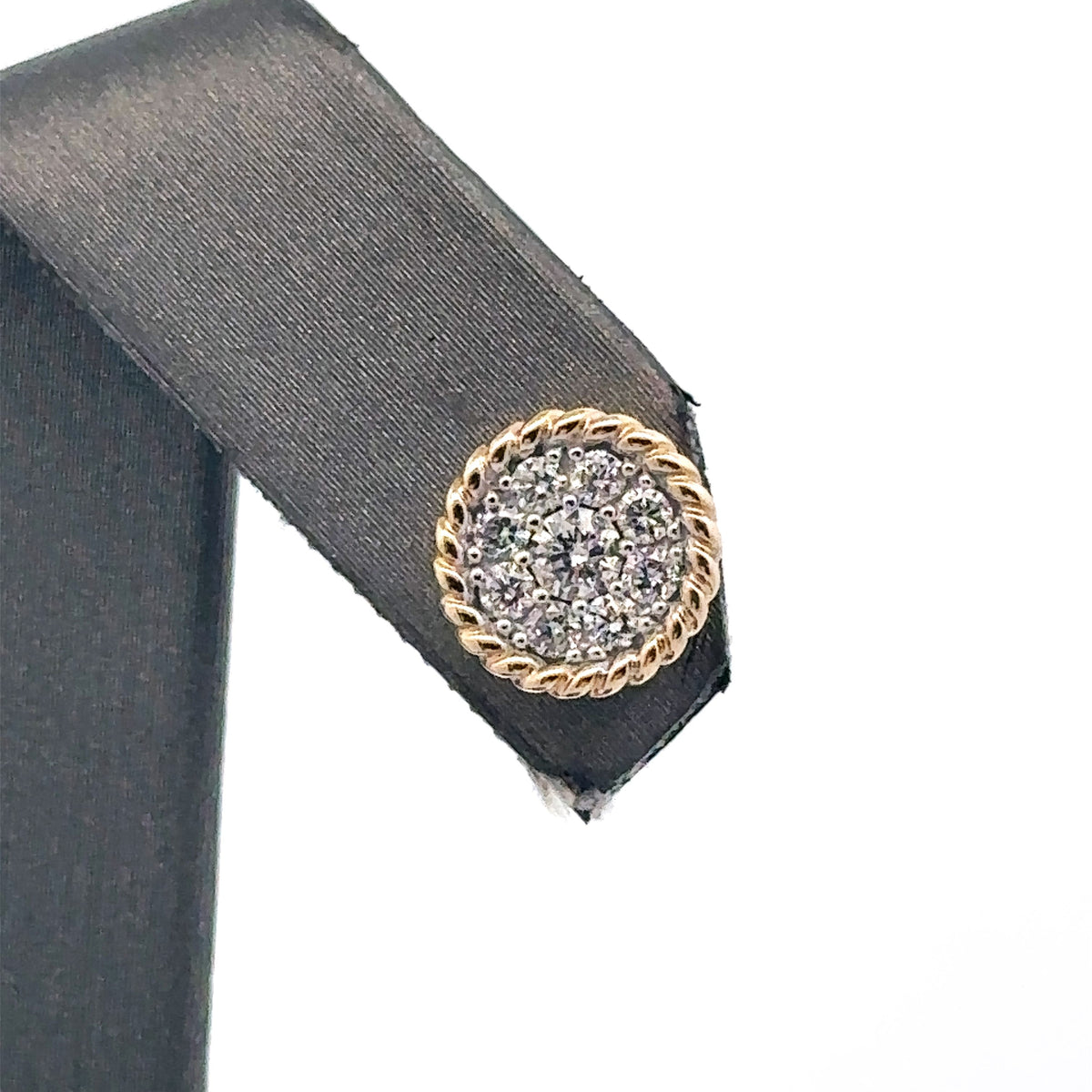 14k Yellow Gold 0.60 CT Diamond Cluster Stud Earrings, 3.4gm, S16210