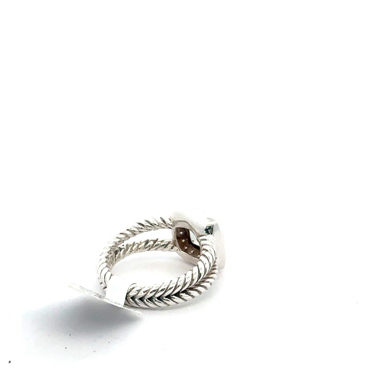 David Yurman Albion Ring Sterling Silver w/ Prasiolite &  Diamonds, S108054