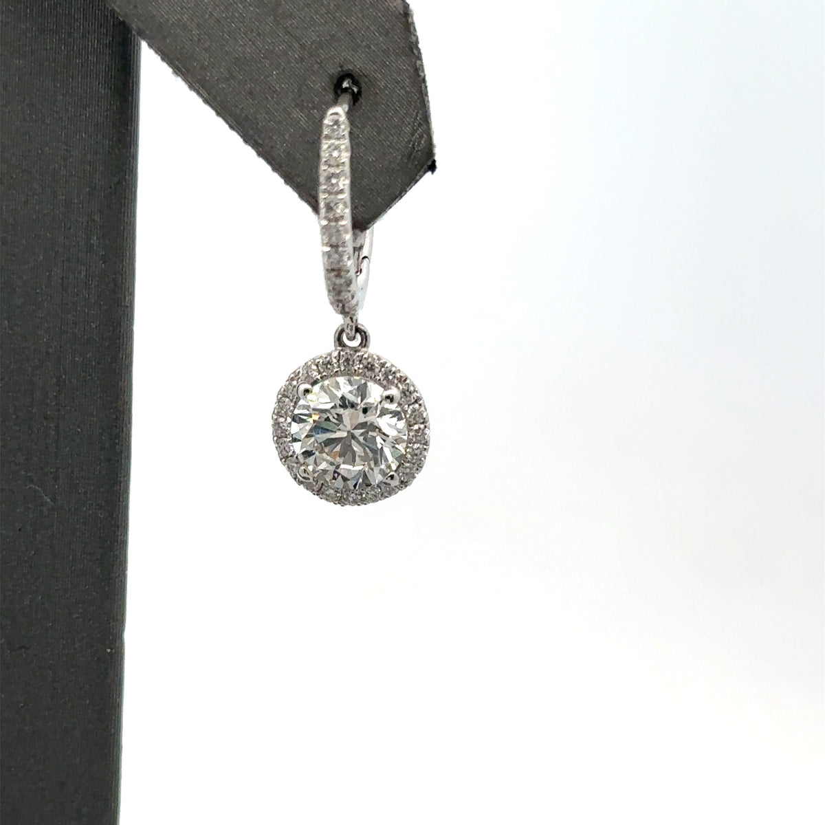 18k White Gold 2.14CT Lab-Grown Diamond Dangle Earrings, S108092