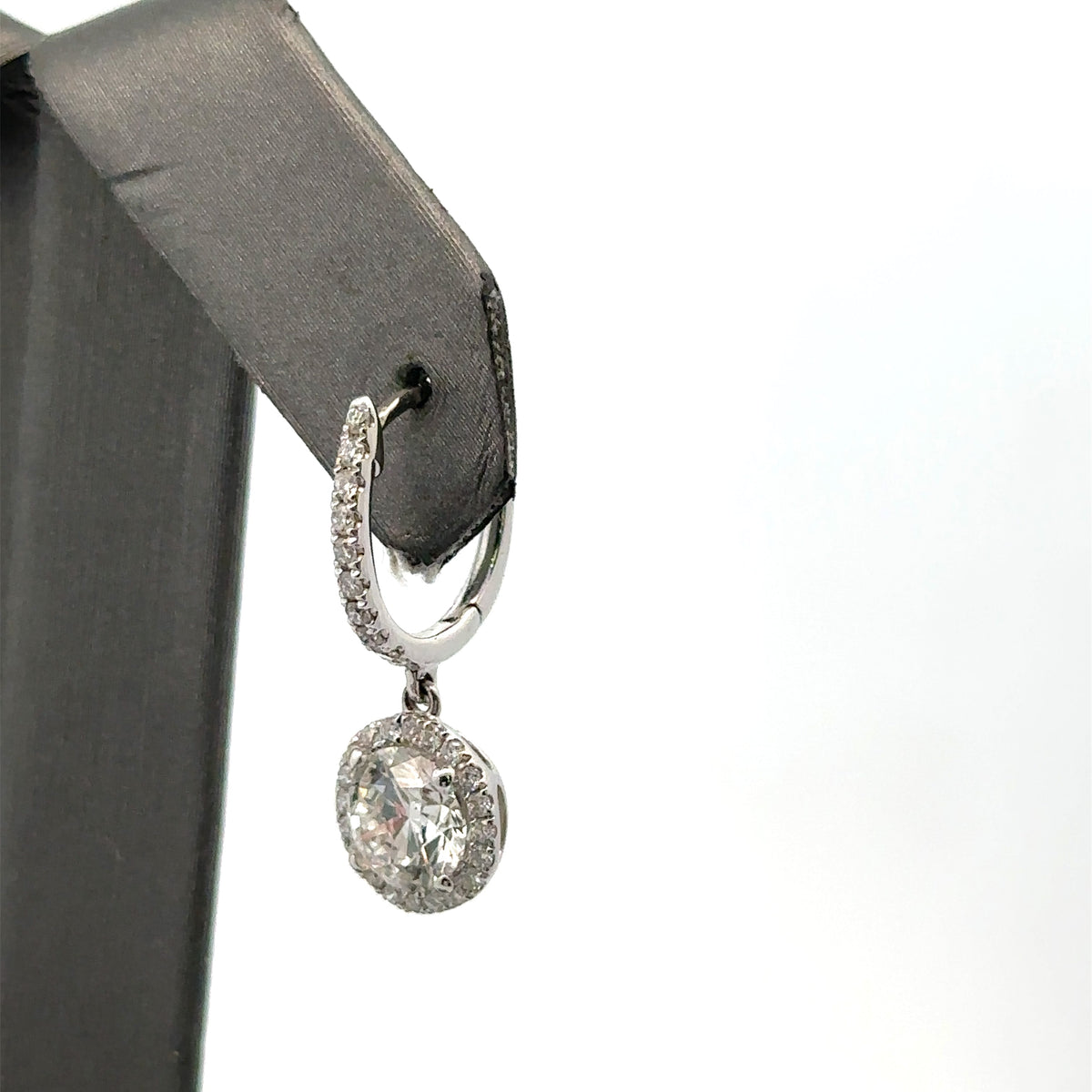 18k White Gold 2.14CT Lab-Grown Diamond Dangle Earrings, S108092