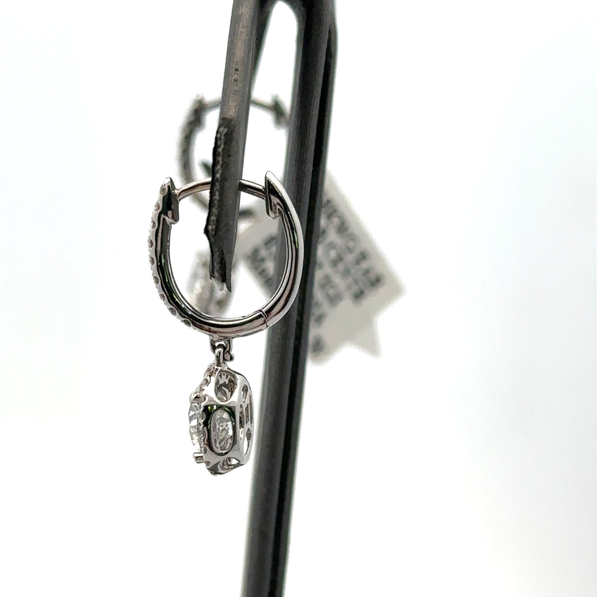 18k White Gold 2.14CT Lab-Grown Diamond Dangle Earrings, S108092