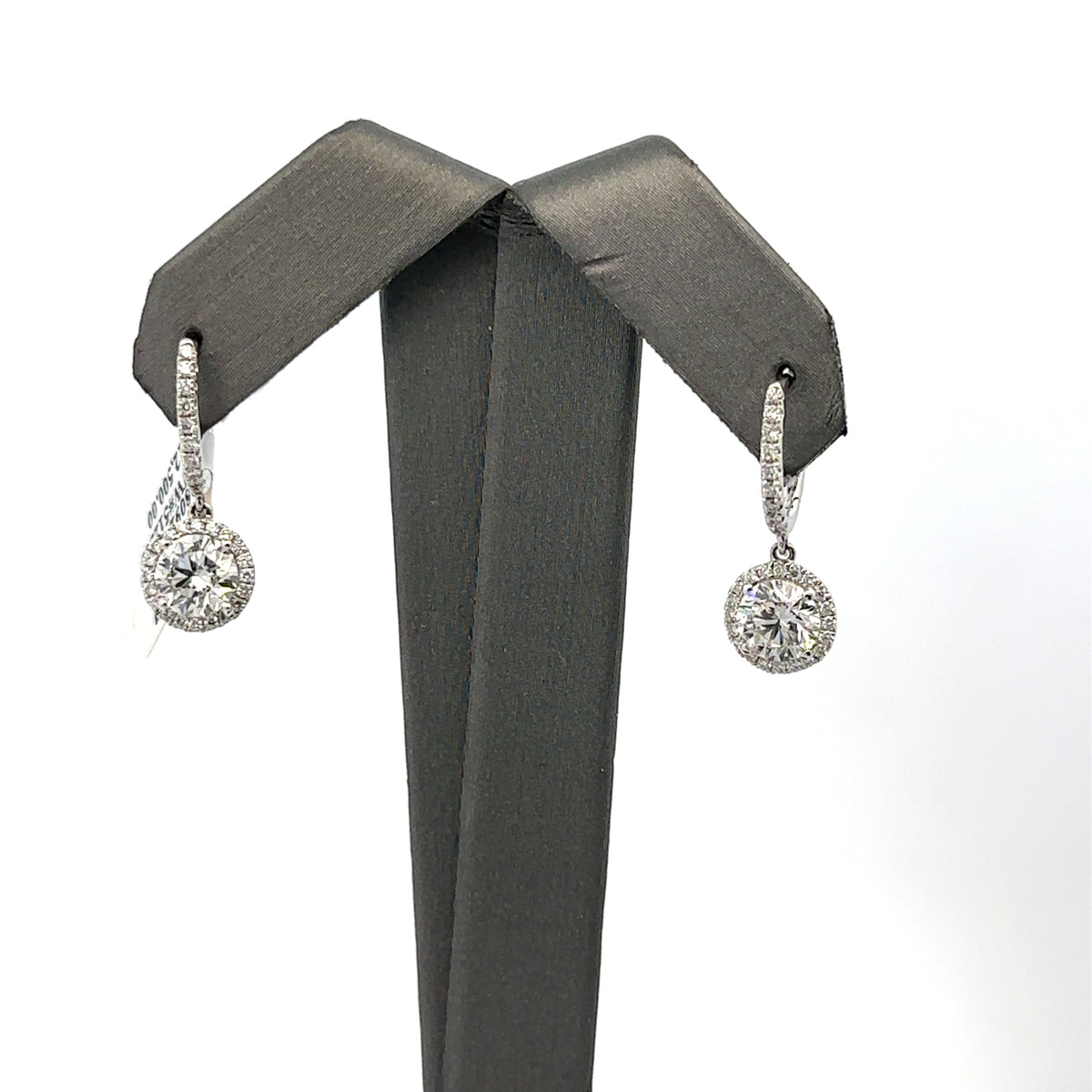 18k White Gold 2.14CT Lab-Grown Diamond Dangle Earrings, S108092