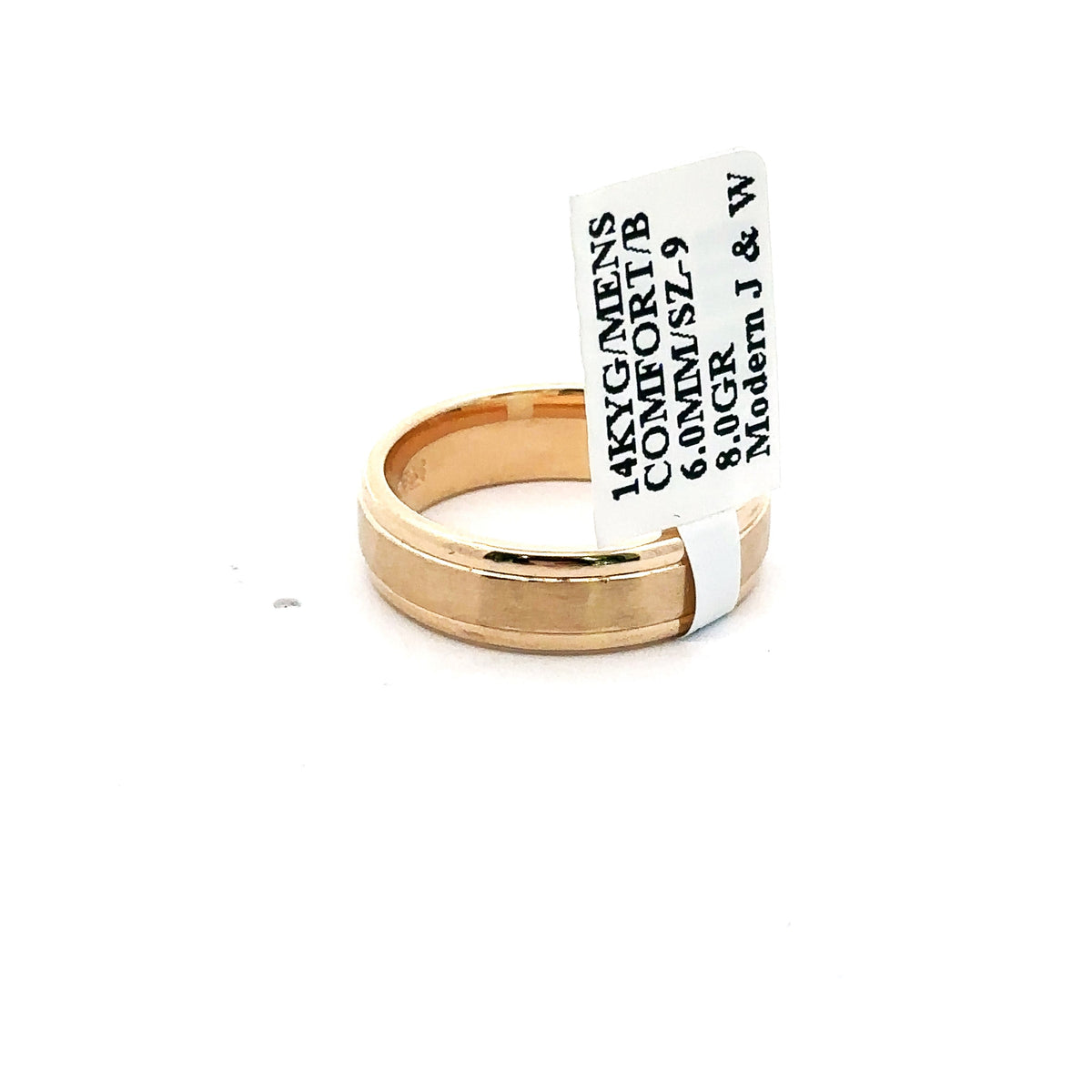 14k Yellow Gold Comfort Fit Men's Band, 8gm, Size 9, 6mm, S108100