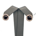 LeVian 14k Rose Gold Garnet & Halo Diamond Stud Earrings, 5.5G, S108104