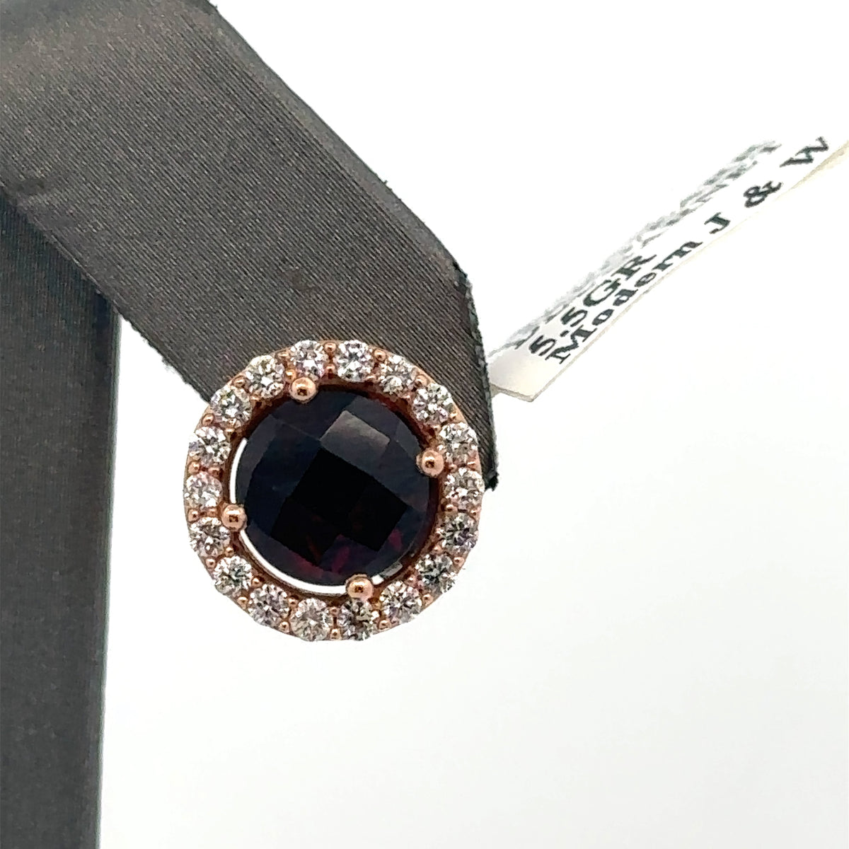 LeVian 14k Rose Gold Garnet & Halo Diamond Stud Earrings, 5.5G, S108104