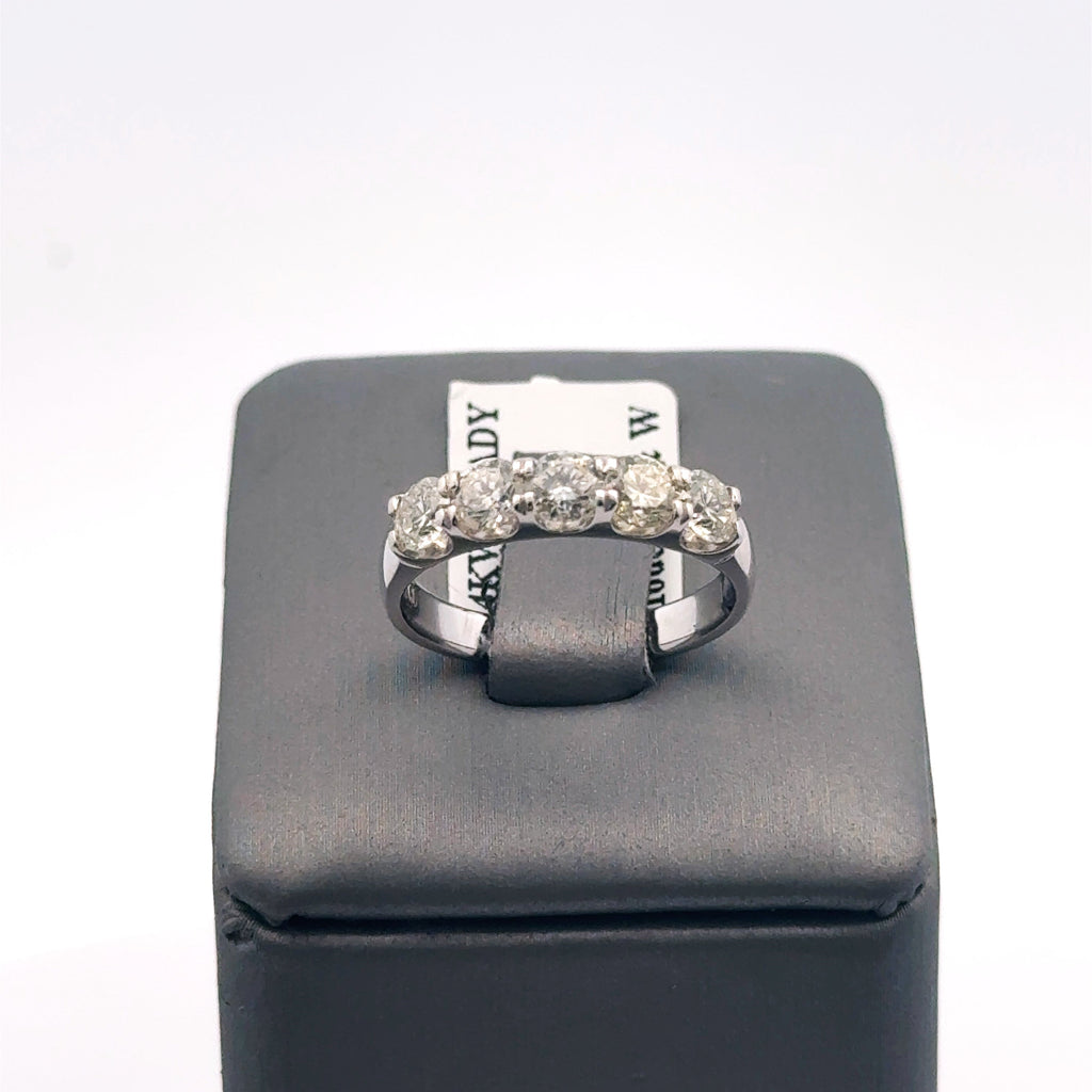 14k White Gold .88 CT Diamond Ladies Wedding Band,3.3G, Size 6  S107740
