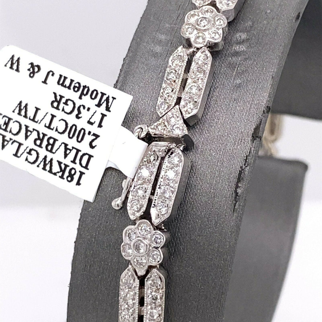 18k White Gold 2.00 CT Diamond Ladies Bracelet, S106792