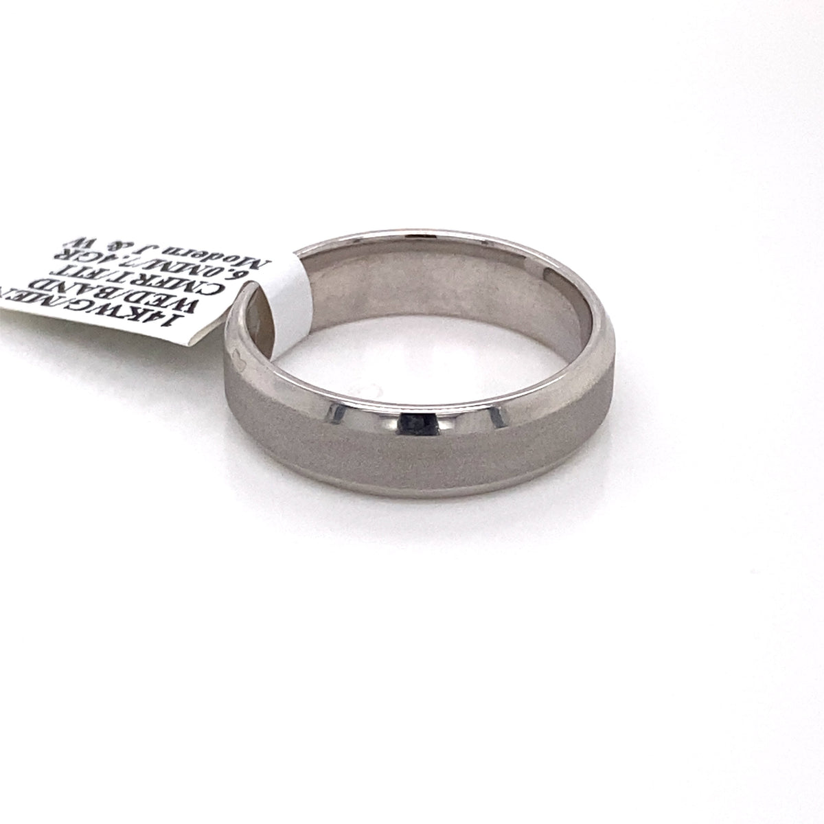 14k White Gold Men's Wedding Band