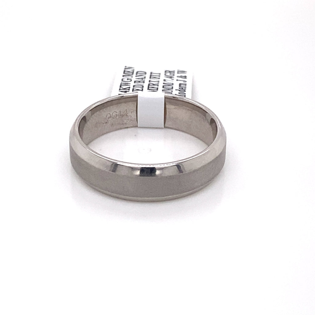 14k White Gold Men's Wedding Band