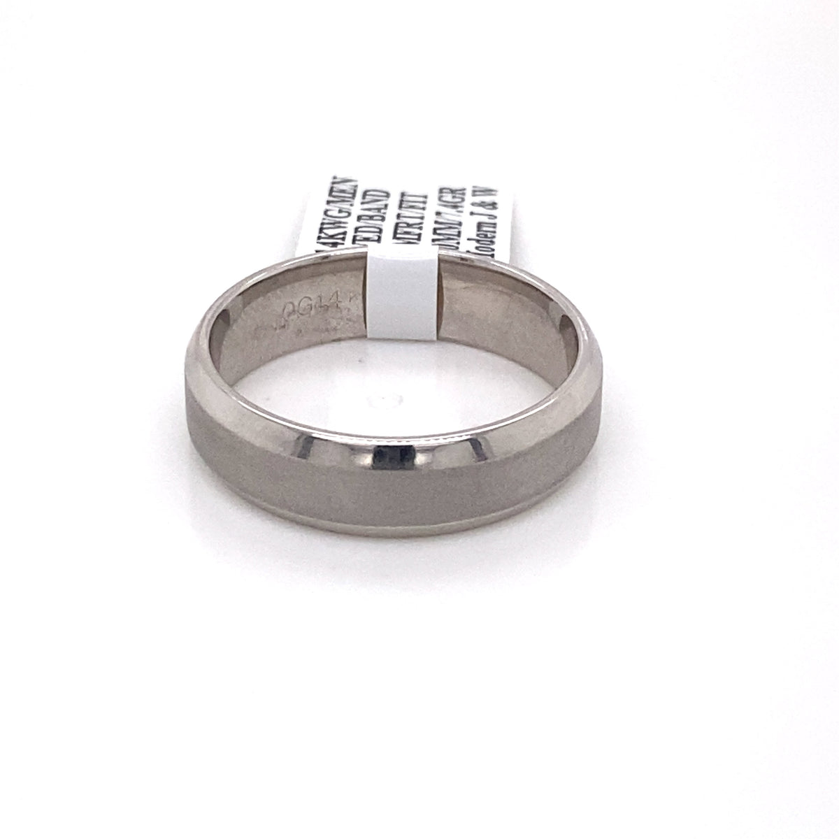 14k White Gold Men's Wedding Band