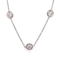 14K White Gold 4.50 CT Diamond By The Yard Necklace