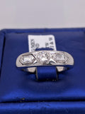 Estate 14k White Gold 1.00 CT Diamond Men's Band