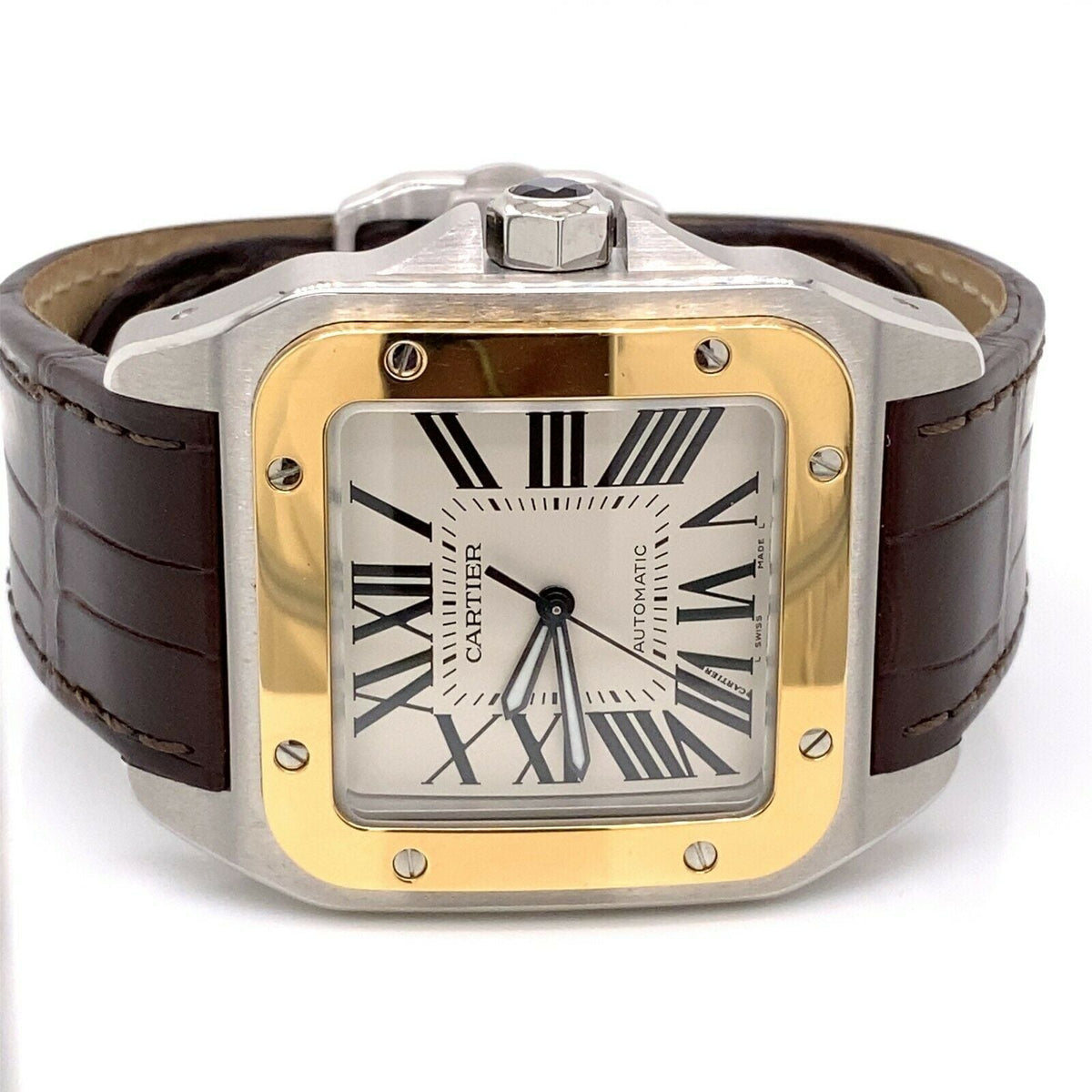 Cartier Santos 100 Midsize Steel & 18k Yellow Gold W20107X7