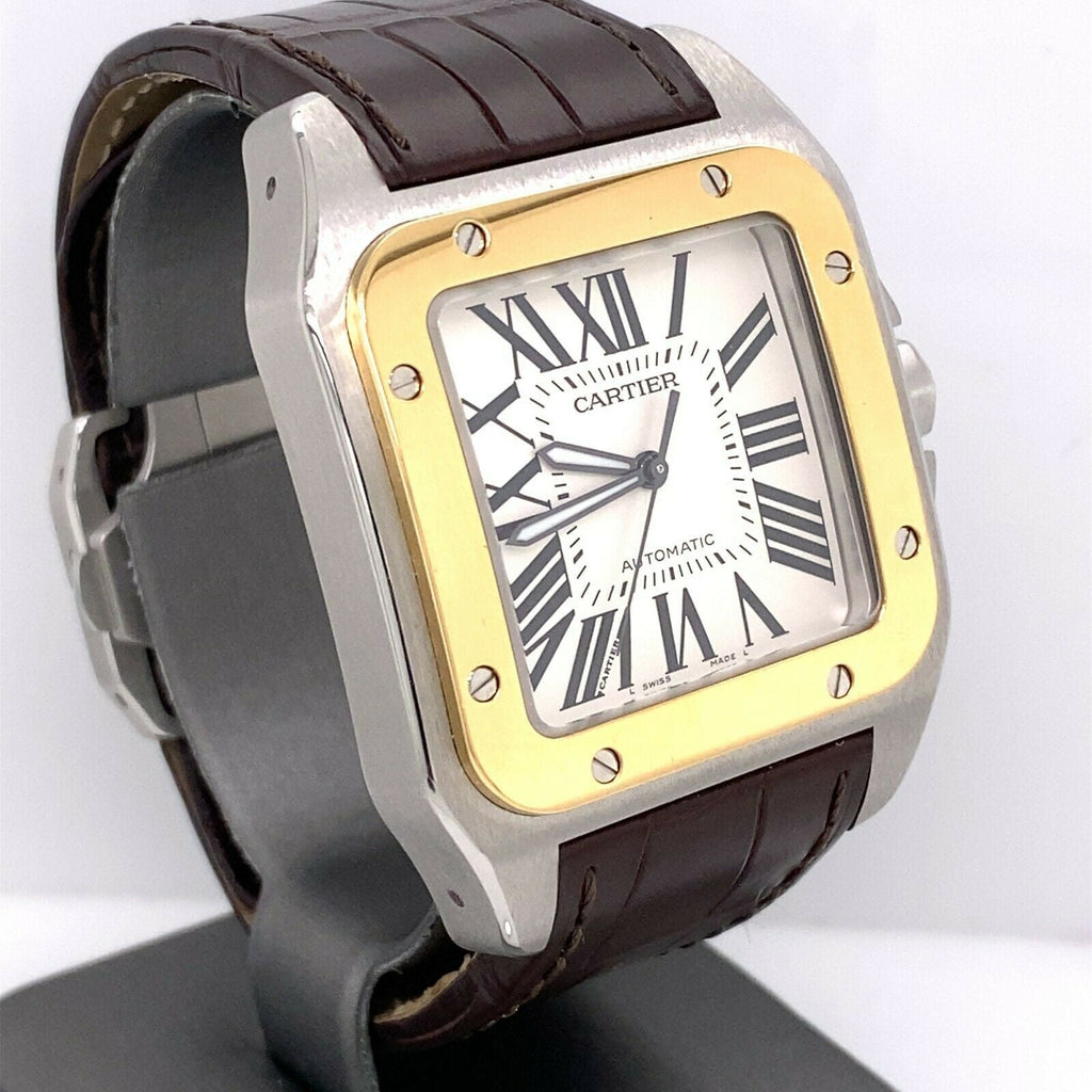 Cartier Santos 100 Midsize Steel & 18k Yellow Gold W20107X7