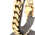 10k Yellow Gold Men's Miami Cuban Link Bracelet, S106838