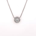 14k White Gold 1.10 CT Briolette Diamond Pendant Necklace, S106848