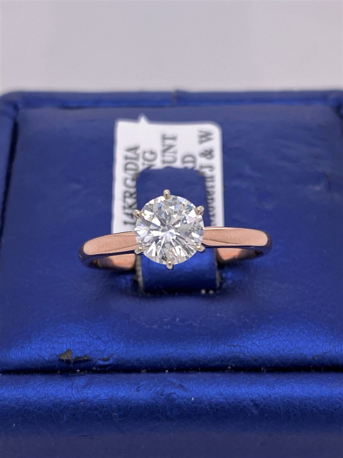 14k Rose Gold Solitaire 1.01 CT Diamond Engagament Ring