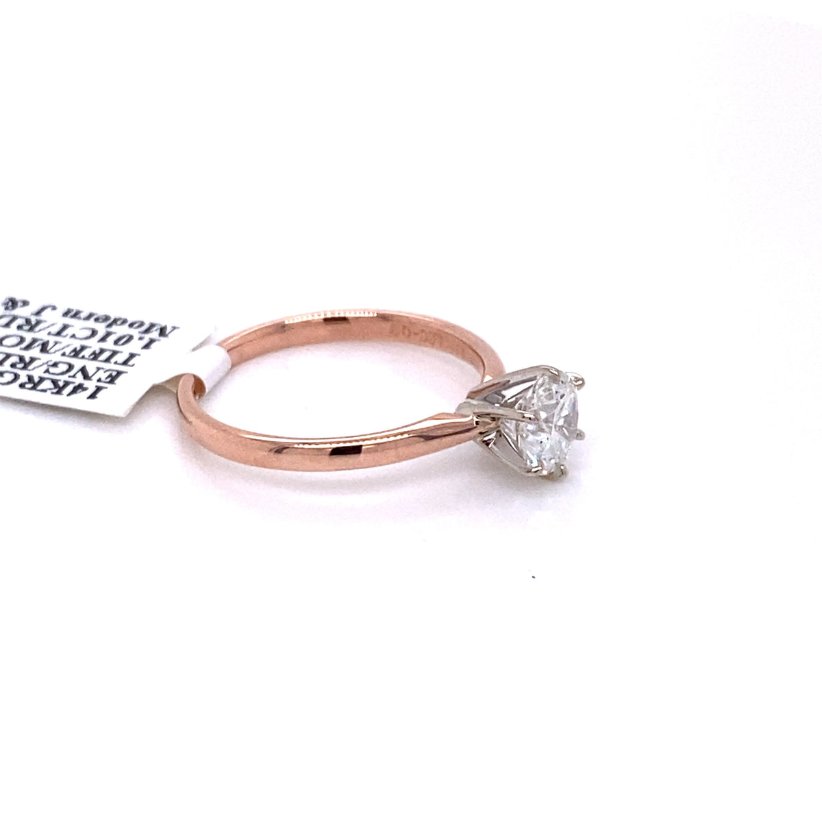 14k Rose Gold Solitaire 1.01 CT Diamond Engagament Ring