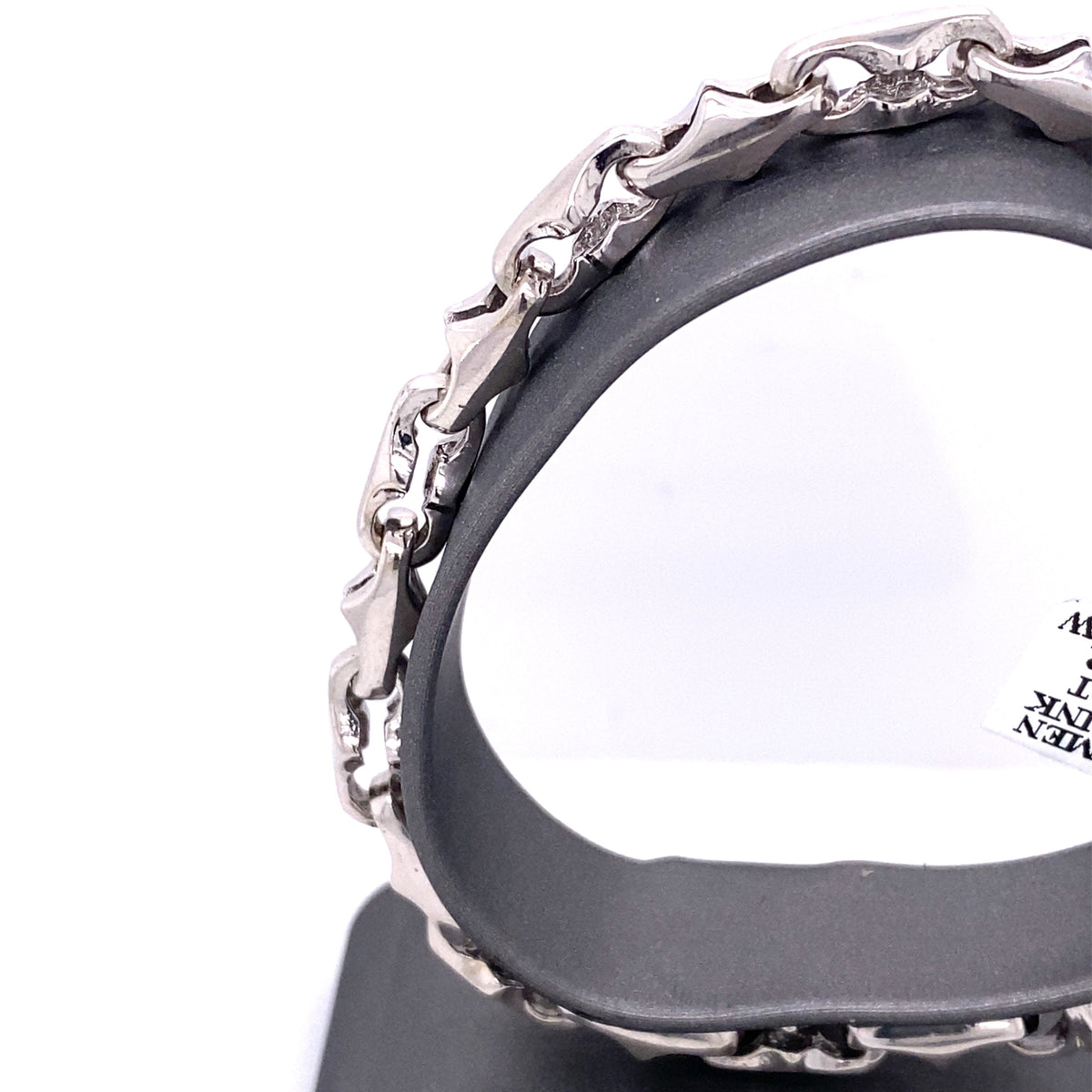 14k White Gold Fancy Link Men's Bracelet