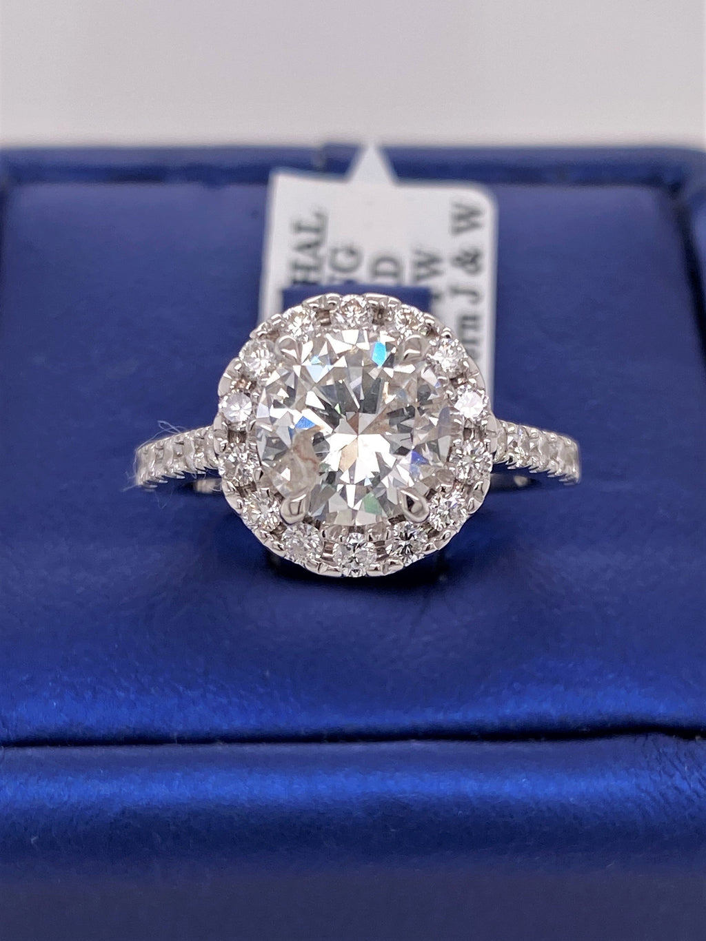 14k White Gold 2.85 CT Diamond Halo Engagament Ring