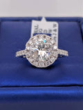 14k White Gold 2.85 CT Diamond Halo Engagament Ring