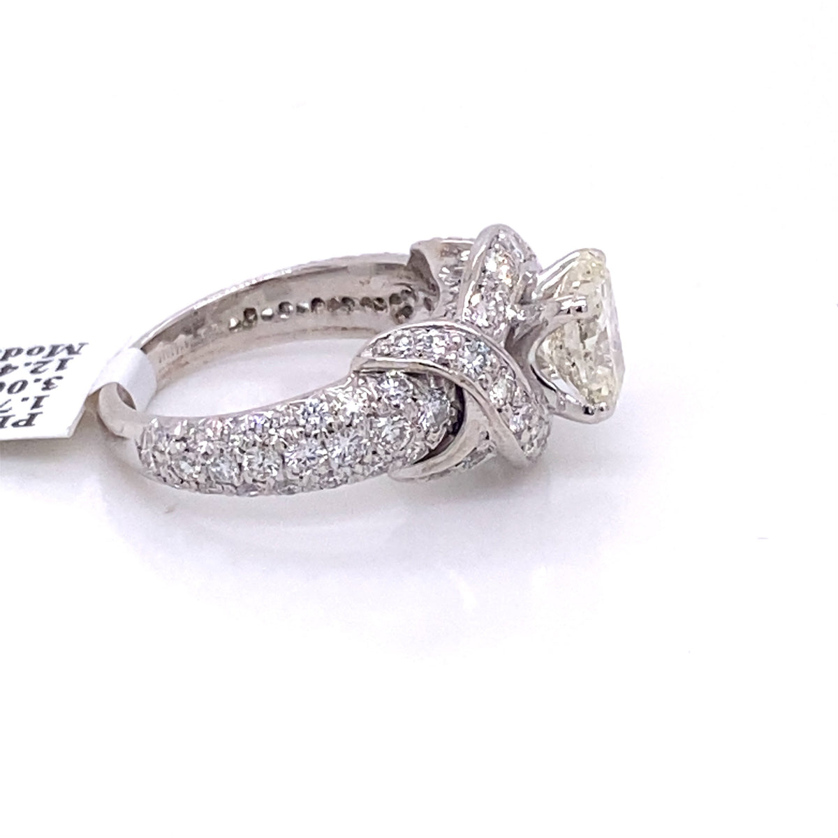 Platinum 3.00 CT Cushion Diamond Fancy Engagement Ring