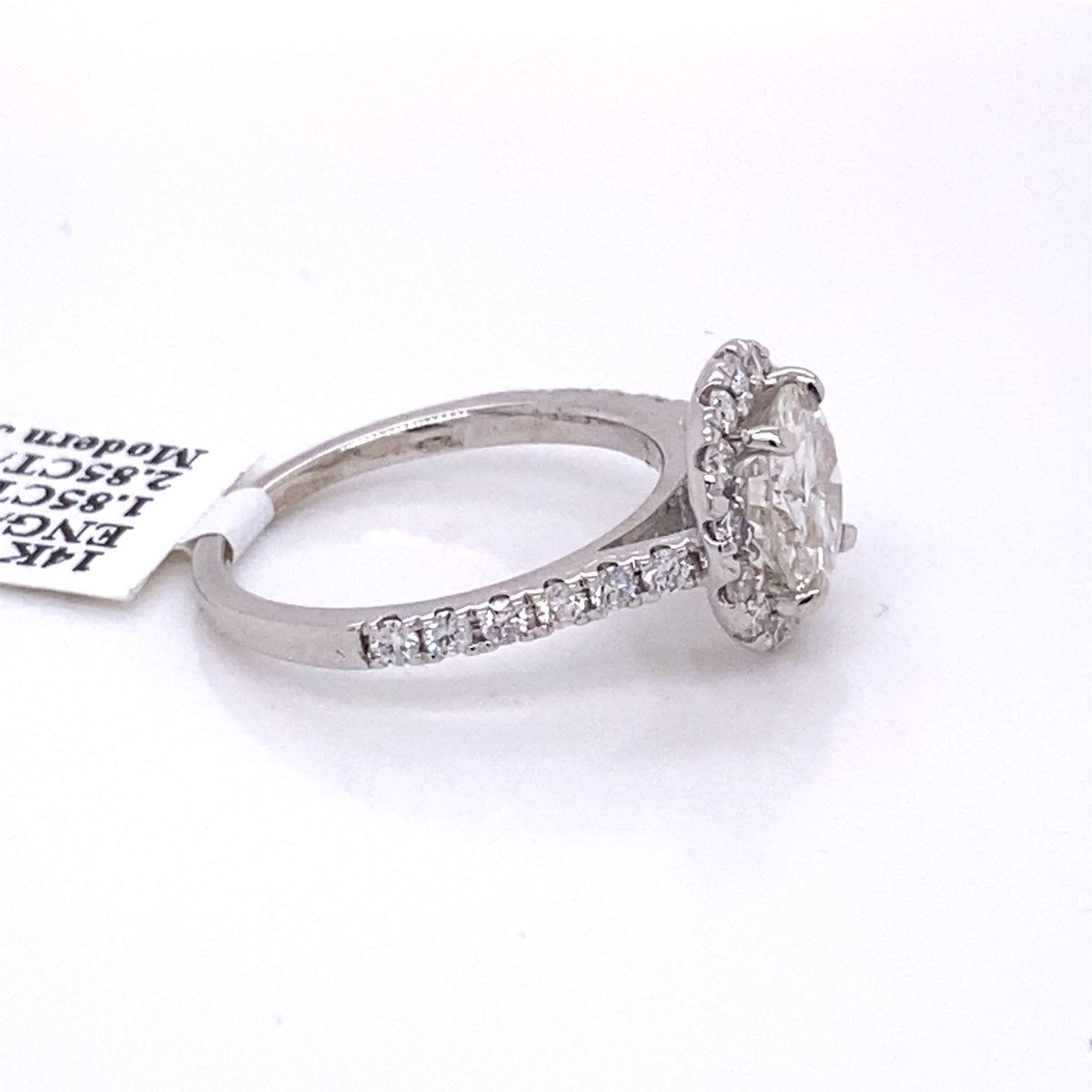 14k White Gold 2.85 CT Diamond Halo Engagament Ring