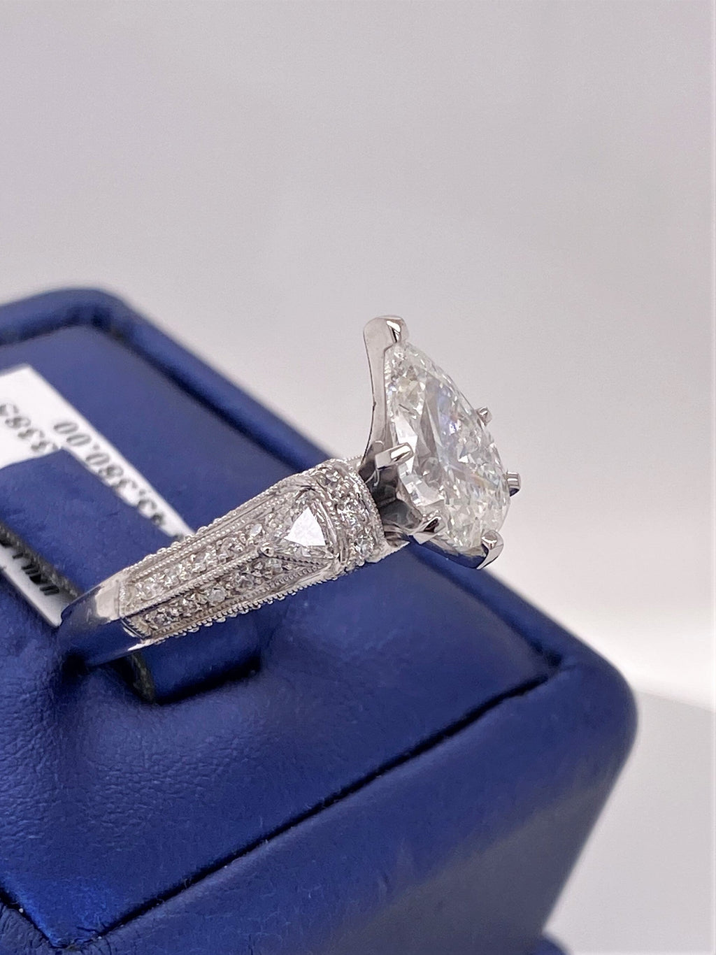 Platinum 2.65 CT Pear Diamond Engagement Ring