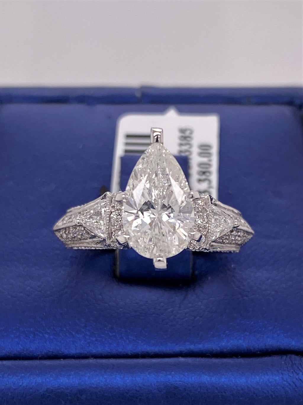 Platinum 2.65 CT Pear Diamond Engagement Ring