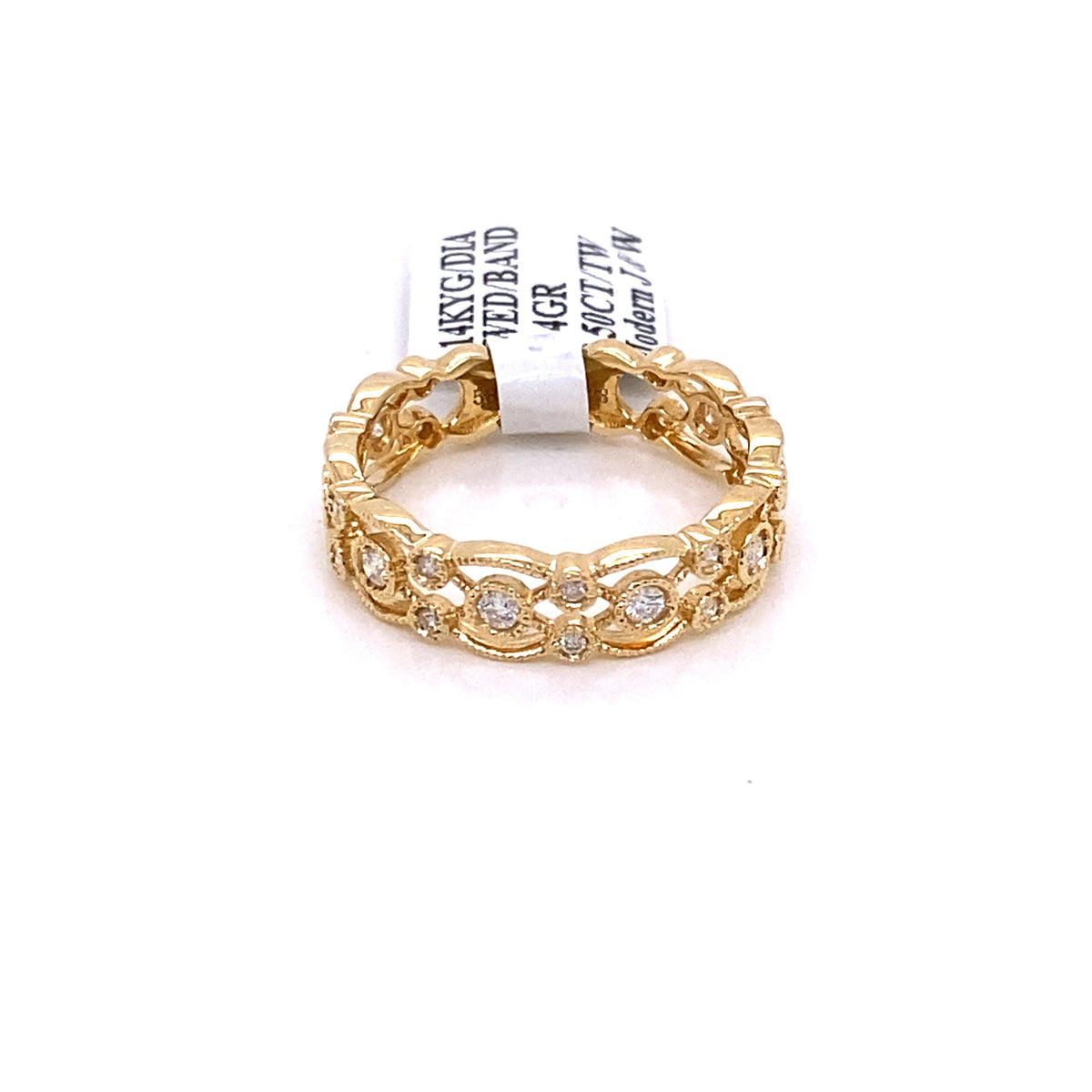 14k Yellow Gold 0.50 CT Diamond Wedding Band