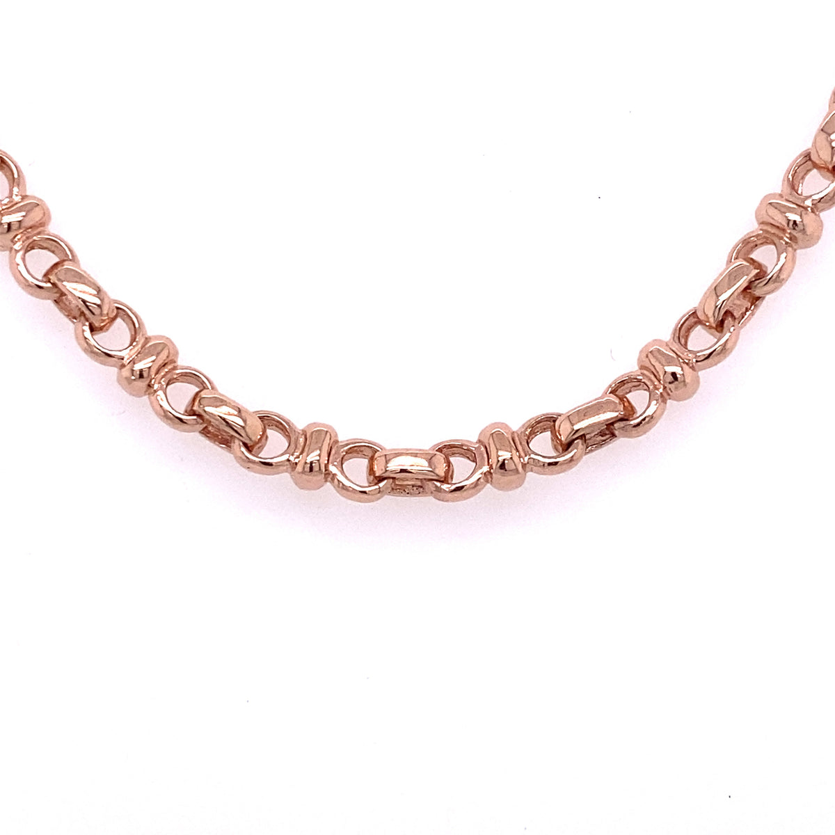 14k Rose Gold Fancy Men's Chain Necklace