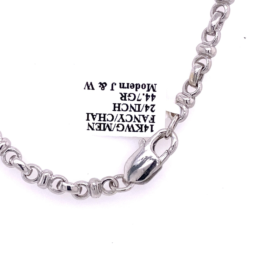 14k White Gold Fancy Men's Chain Necklace, S106881