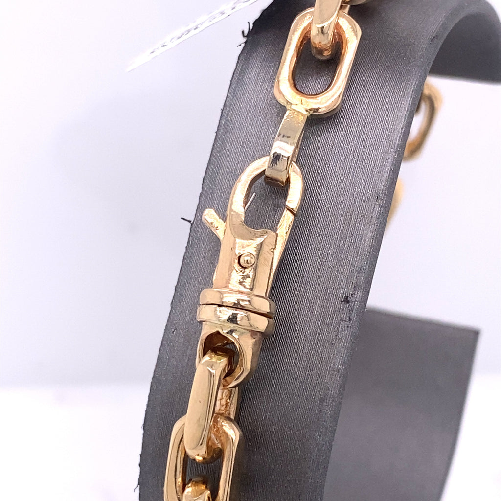14k Yellow Gold Fancy Men's Chain Bracelet