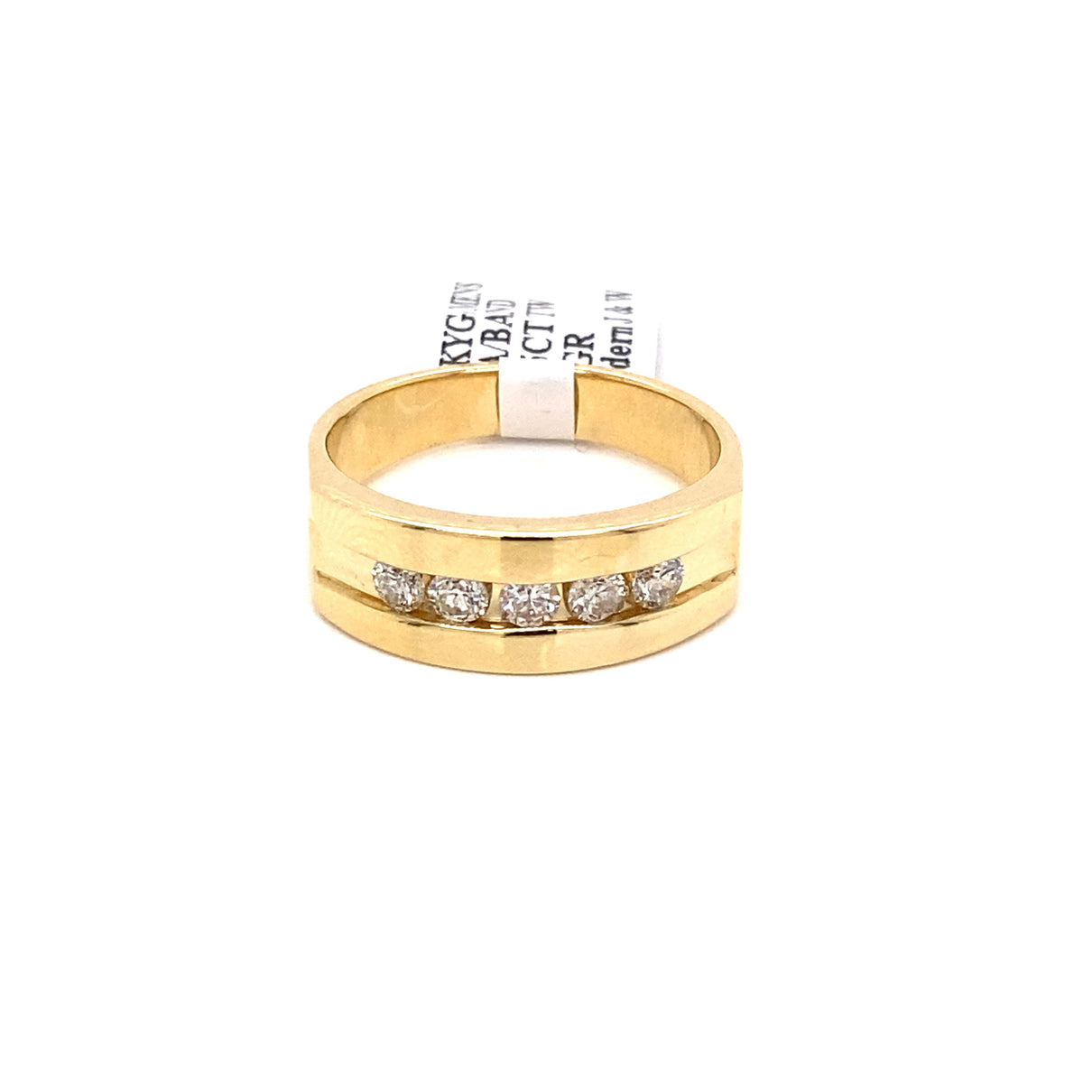 14k Yellow Gold 0.35 CT Diamond Channel Setting Men's Band