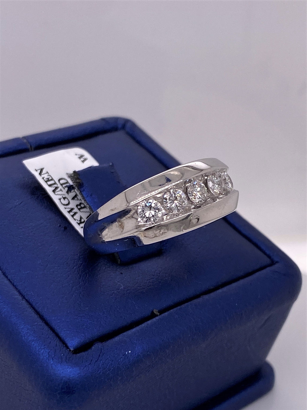 14k White Gold 1.00 CT Diamond Men's Wedding Band