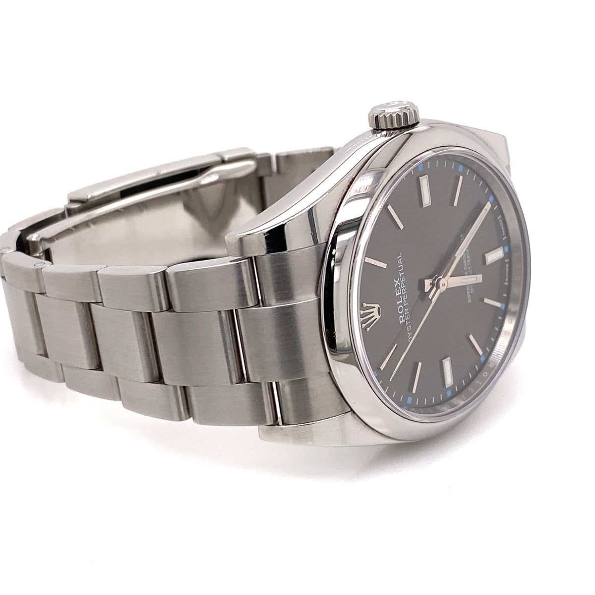 Pre-Owned Rolex Oyster Perpetual Rhodium Dial Steel 39mm Watch 114300 Philadelphia