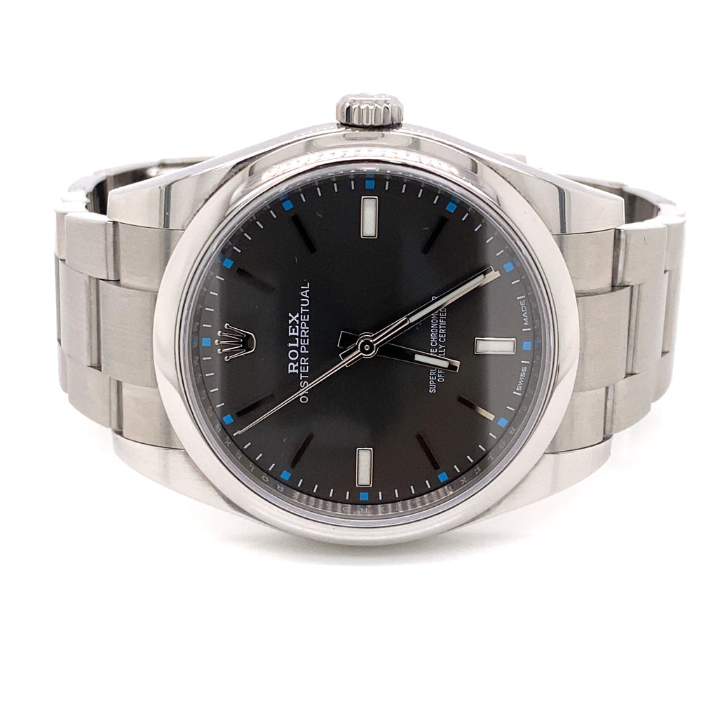 Pre-Owned Rolex Oyster Perpetual Rhodium Dial Steel 39mm Watch 114300 Philadelphia