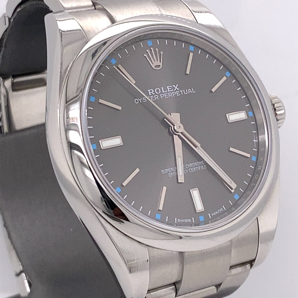 Pre-Owned Rolex Oyster Perpetual Rhodium Dial Steel 39mm Watch 114300 Philadelphia