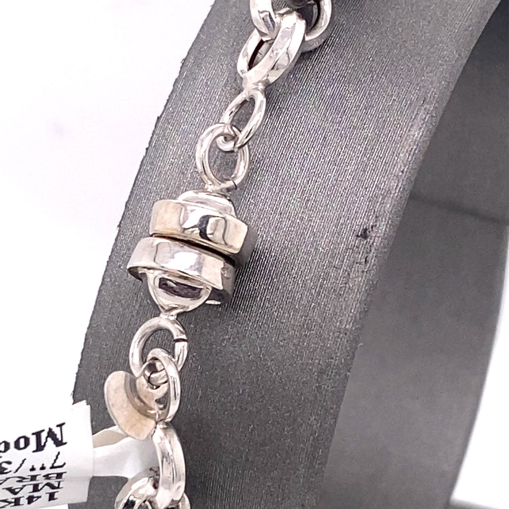 14k White Gold Ladies Chain Bracelet, S107010
