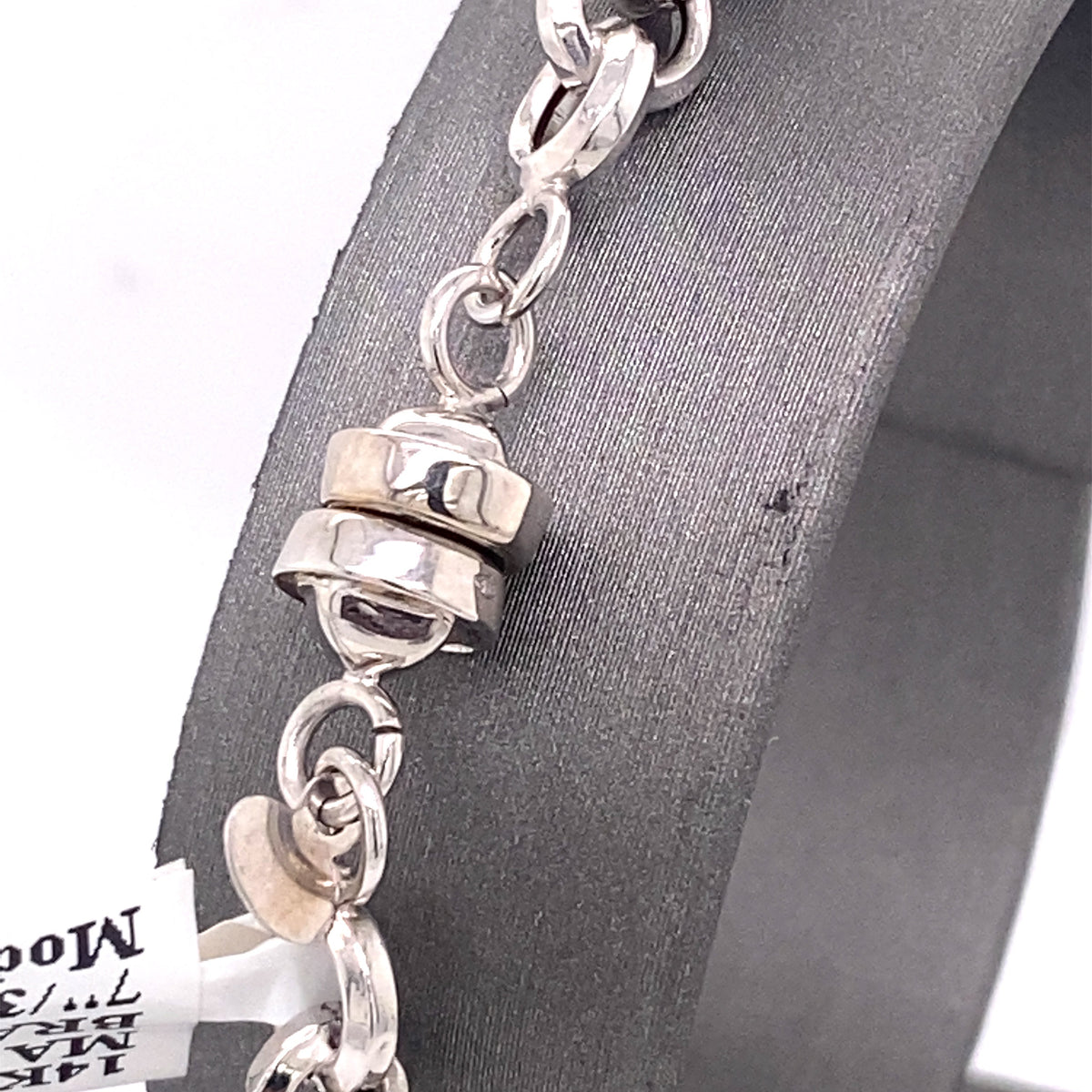 14k White Gold Ladies Chain Bracelet, S107010