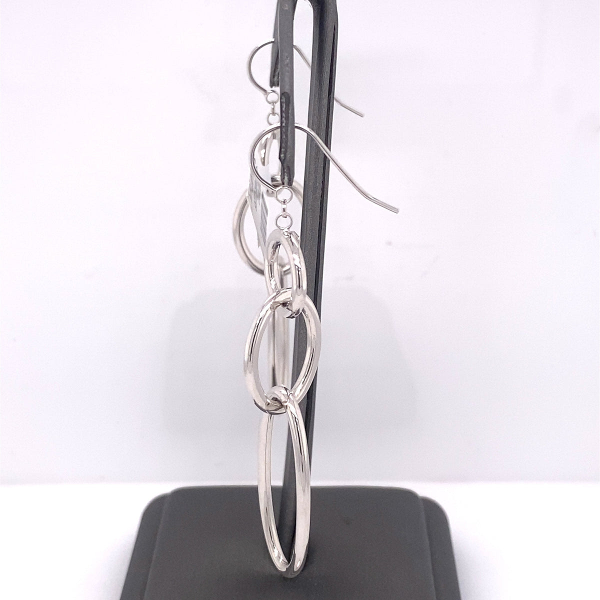 14k White Gold Ladies Dangling Earrings, 2.5g,