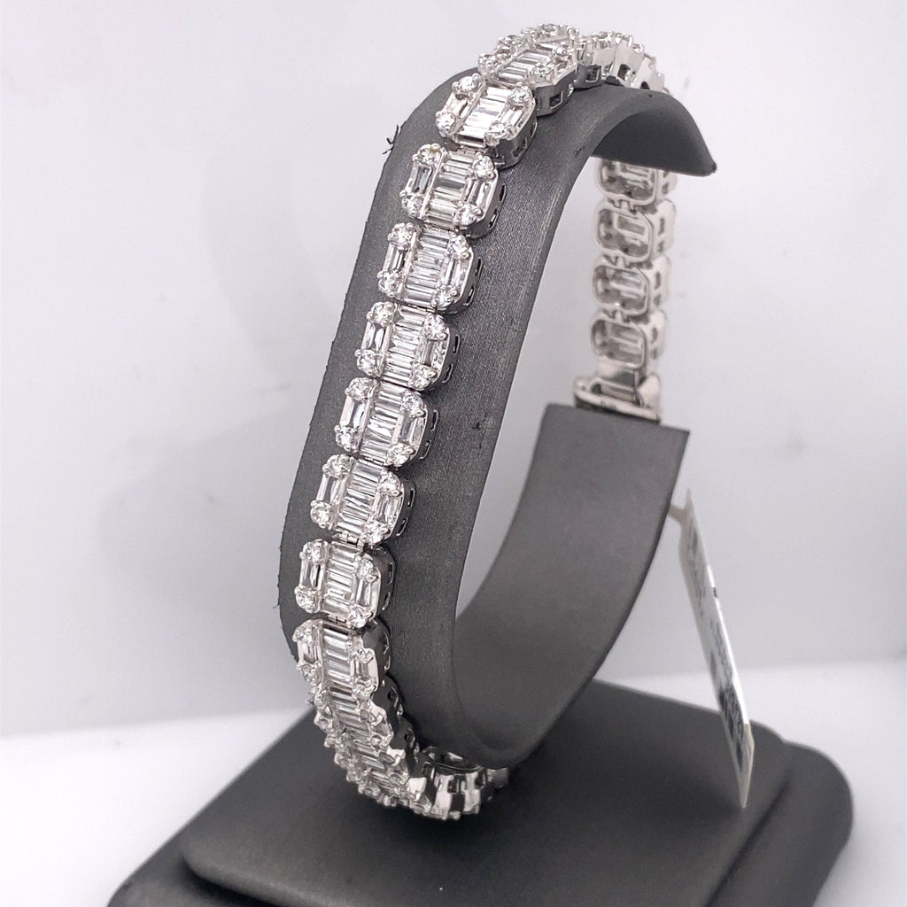 14k White Gold 9.50 CT Diamond Tennis Bracelet, S107016